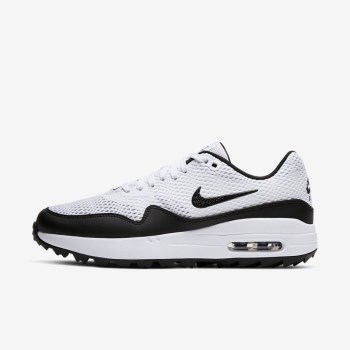 Nike Air Max 1 G - Női Golf Cipő - Fehér/Fekete